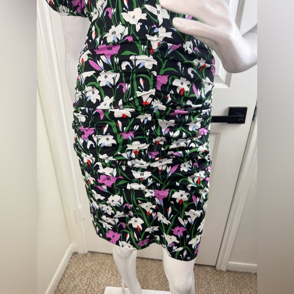 VERONICA BEARD Janis Ruched Floral-Print Dress Size 0. - Picture 5 of 16